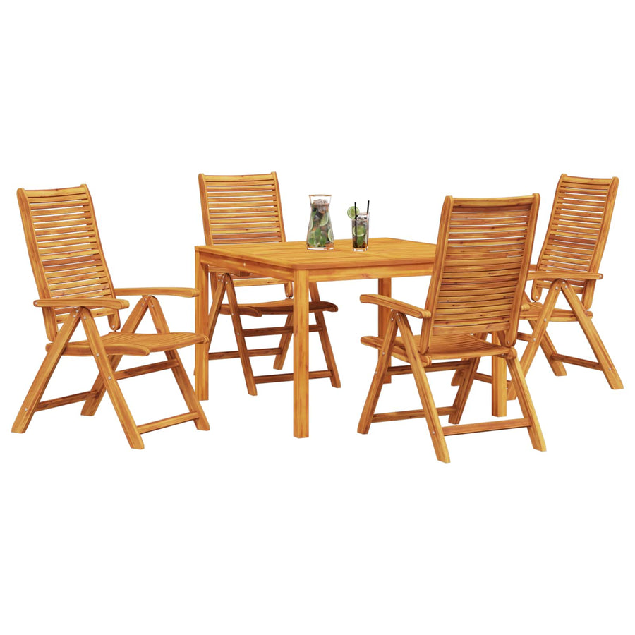 Tuin eettafelset 5 pcs Bruin Massief Acaciahout