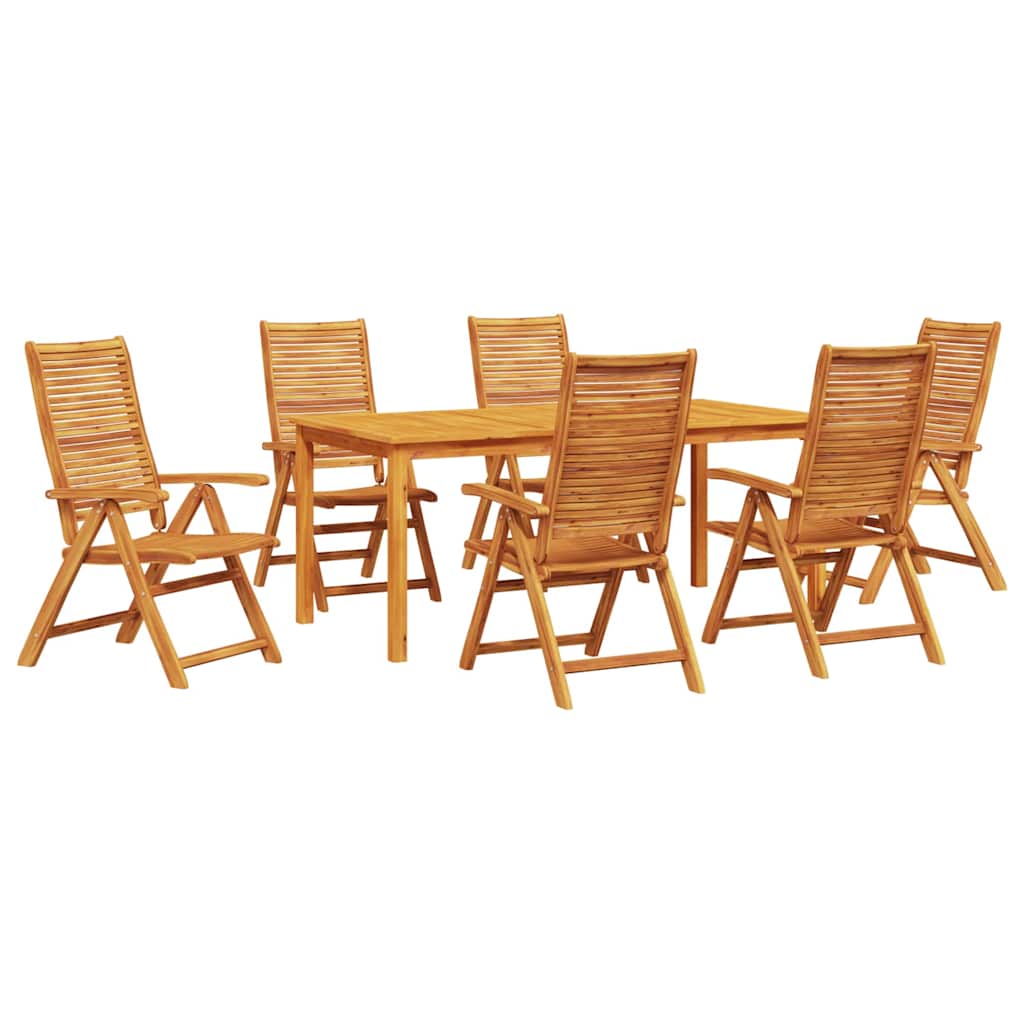 Tuin Eetset 7 Pcs Bruin Massief Acaciahout 6-persoons