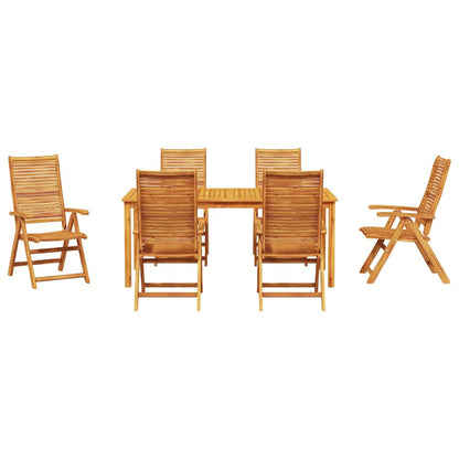 Tuin Eetset 7 Pcs Bruin Massief Acaciahout 6-persoons