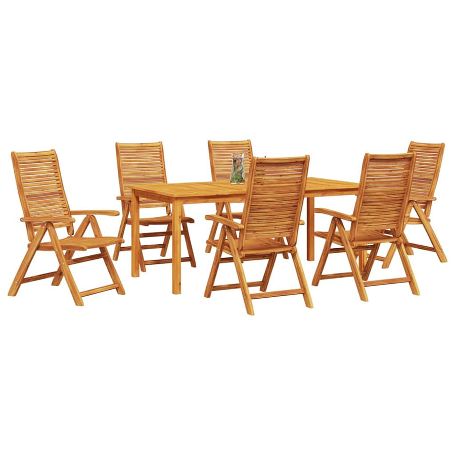 Tuin Eetset 7 Pcs Bruin Massief Acaciahout 6-persoons