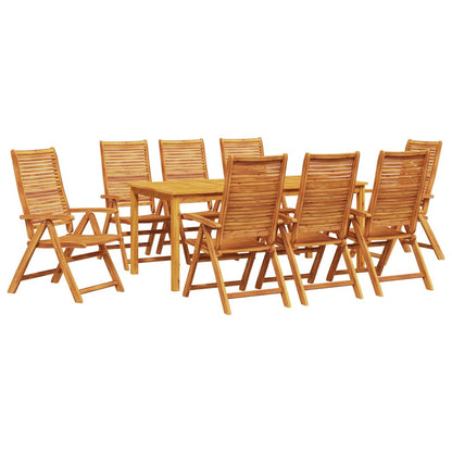 Tuin Eetset 9 Pcs Bruin Massief Acaciahout 8-persoons
