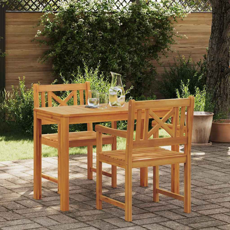 Tuin Eetset 3 pcs Bruin Massief acaciahout