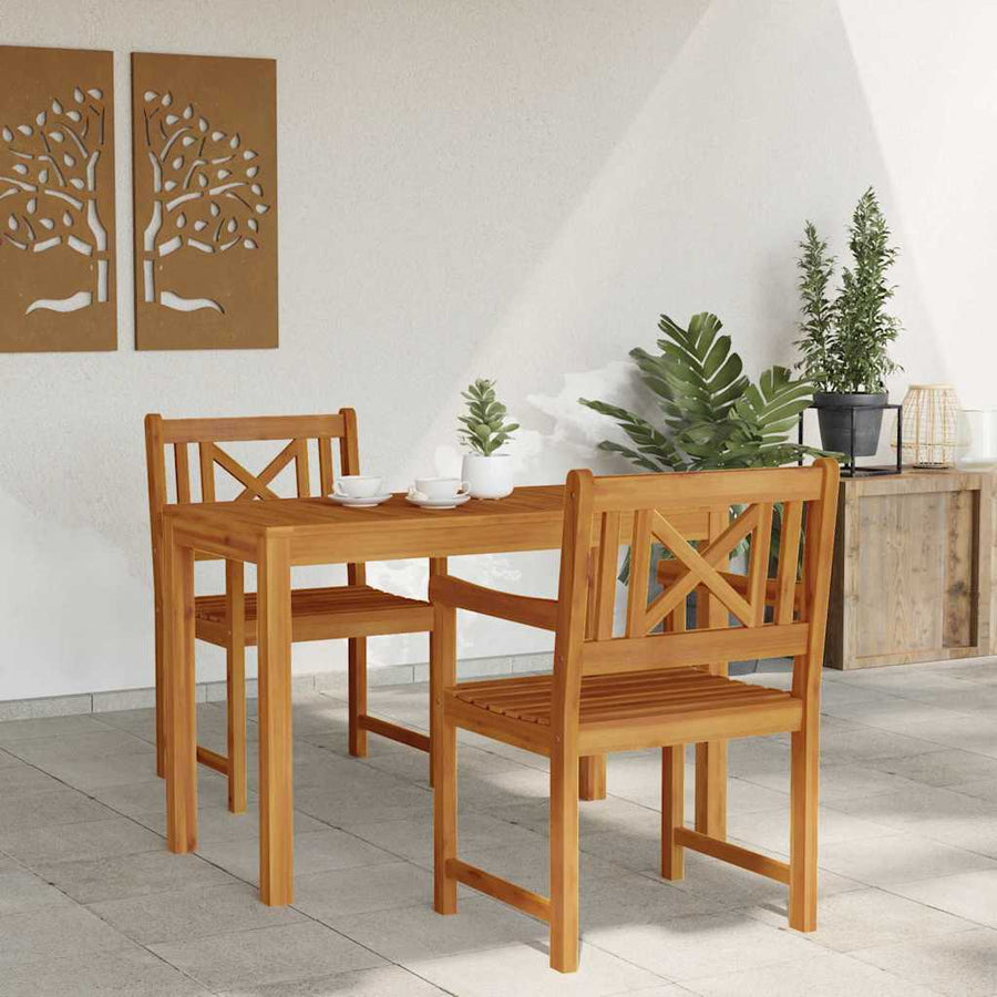Tuin Eetset 3 pcs Bruin Massief acaciahout