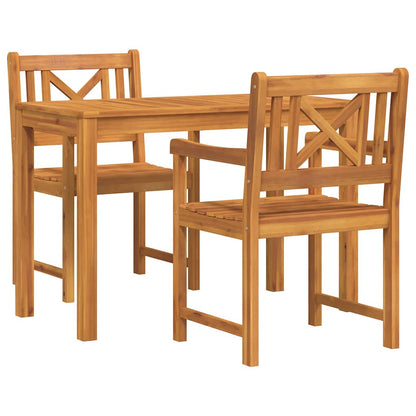 Tuin Eetset 3 pcs Bruin Massief acaciahout