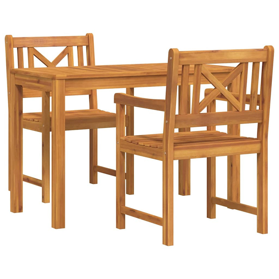 Tuin Eetset 3 pcs Bruin Massief acaciahout