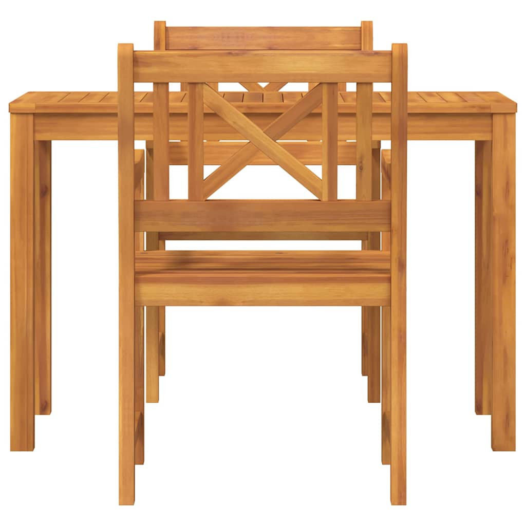 Tuin Eetset 3 pcs Bruin Massief acaciahout