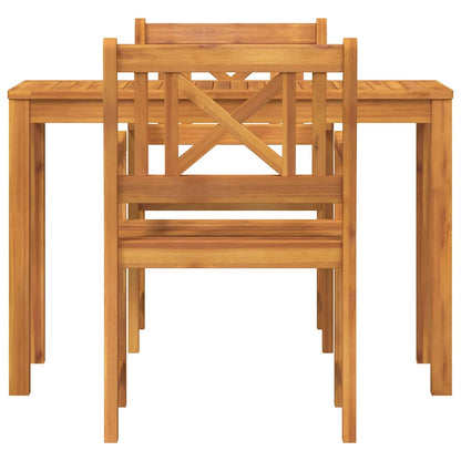 Tuin Eetset 3 pcs Bruin Massief acaciahout