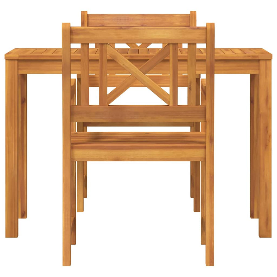 Tuin Eetset 3 pcs Bruin Massief acaciahout