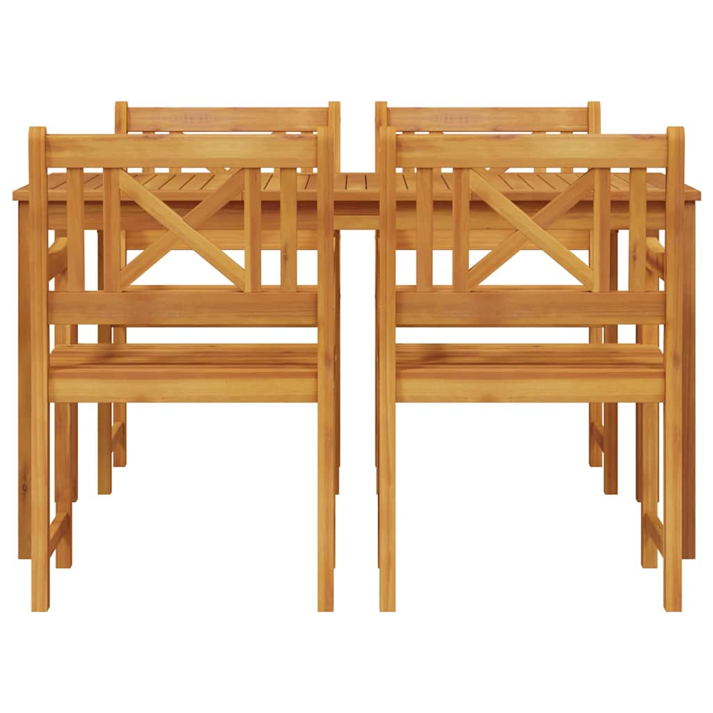 Tuin eettafelset 5 pcs Bruin Massief Acaciahout
