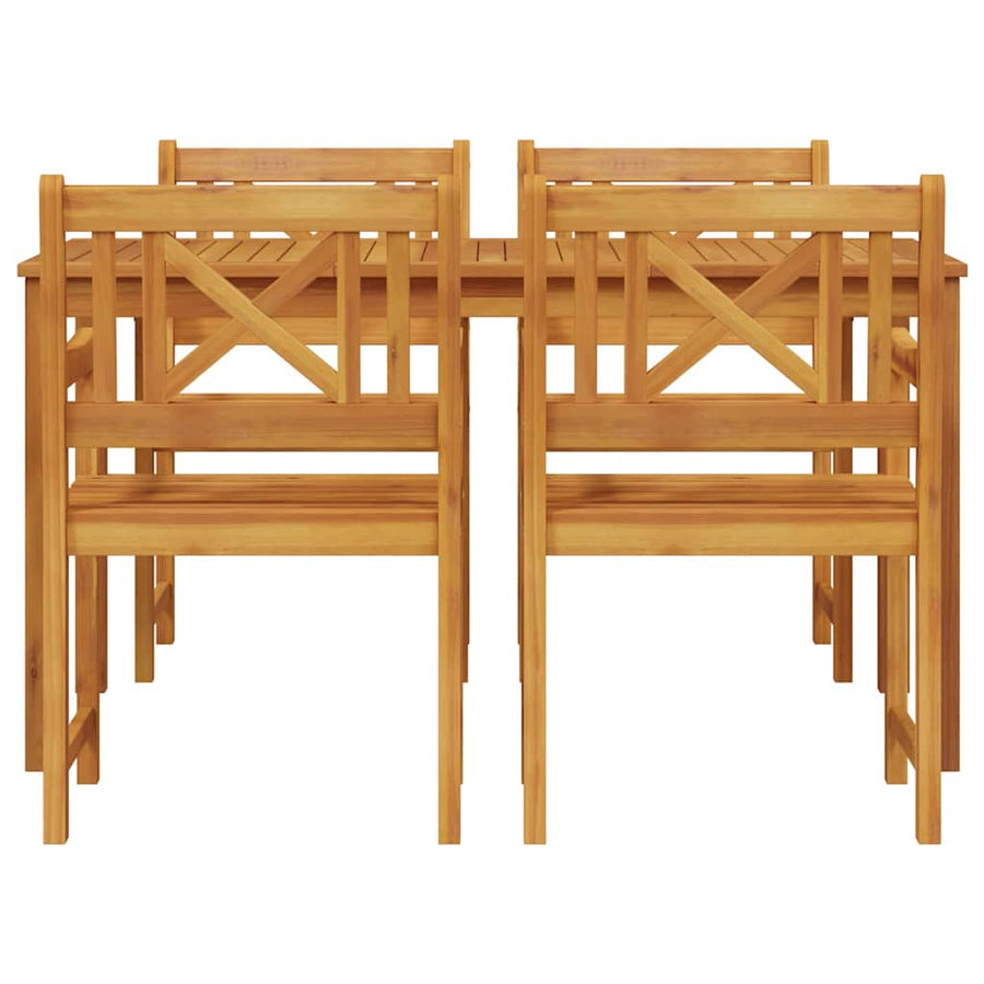 Tuin eettafelset 5 pcs Bruin Massief Acaciahout