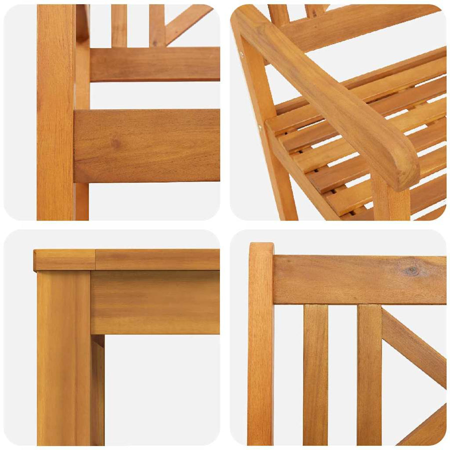 Tuin eettafelset 7 pcs Bruin Massief Acaciahout