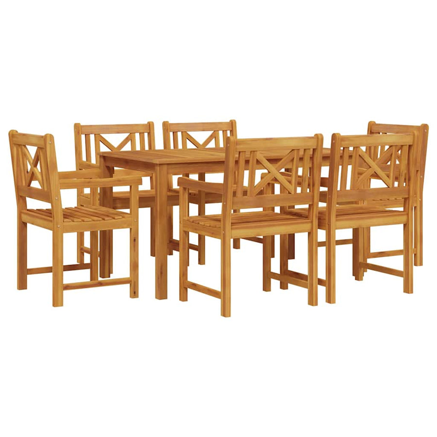 Tuin eettafelset 7 pcs Bruin Massief Acaciahout