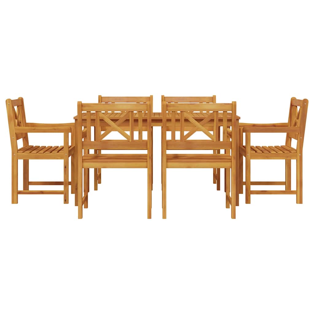 Tuin eettafelset 7 pcs Bruin Massief Acaciahout