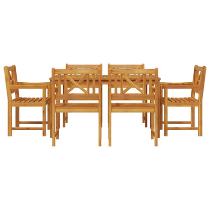 Tuin eettafelset 7 pcs Bruin Massief Acaciahout