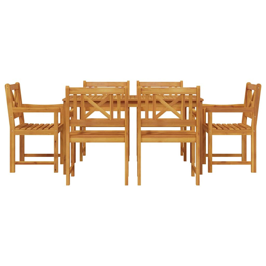 Tuin eettafelset 7 pcs Bruin Massief Acaciahout