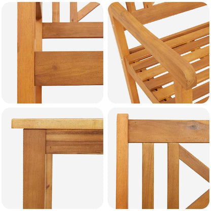 Tuin eettafelset 5 pcs Bruin Massief Acaciahout