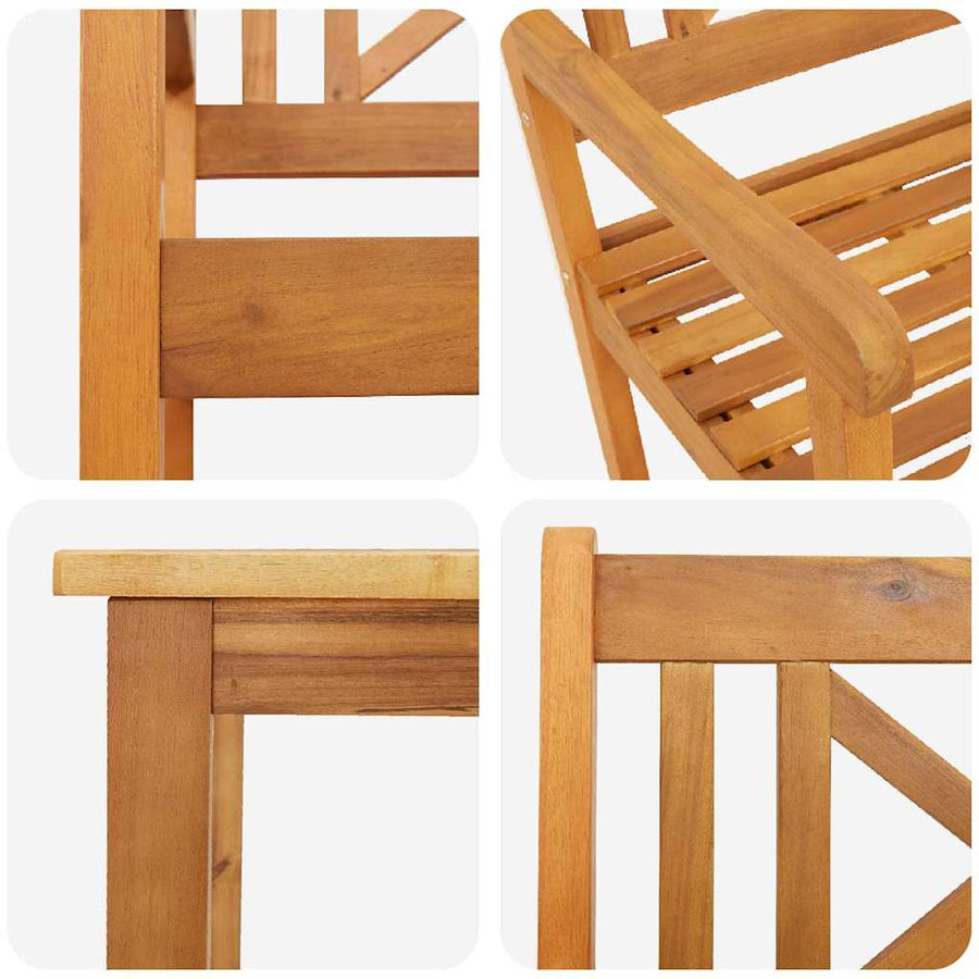 Tuin eettafelset 5 pcs Bruin Massief Acaciahout