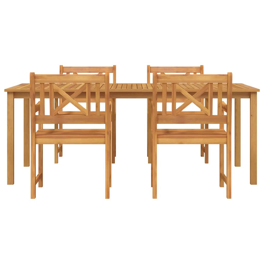 Tuin eettafelset 5 pcs Bruin Massief Acaciahout