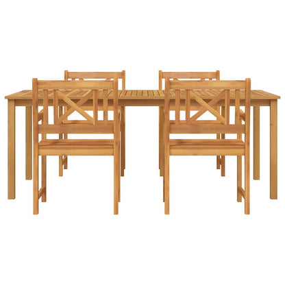Tuin eettafelset 5 pcs Bruin Massief Acaciahout