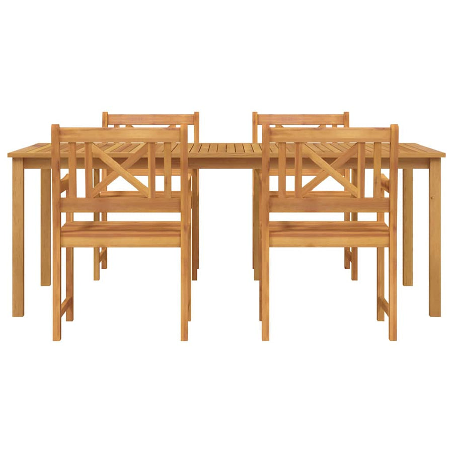 Tuin eettafelset 5 pcs Bruin Massief Acaciahout