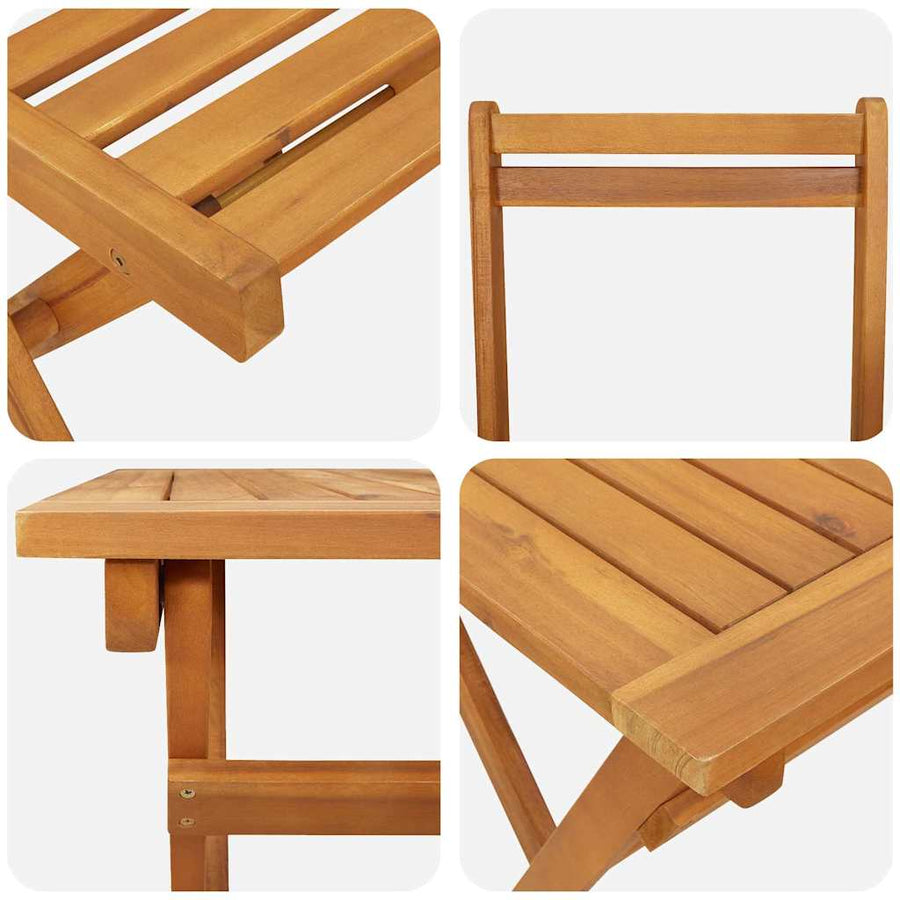 Tuin eettafelset 7 pcs Bruin Massief Acaciahout