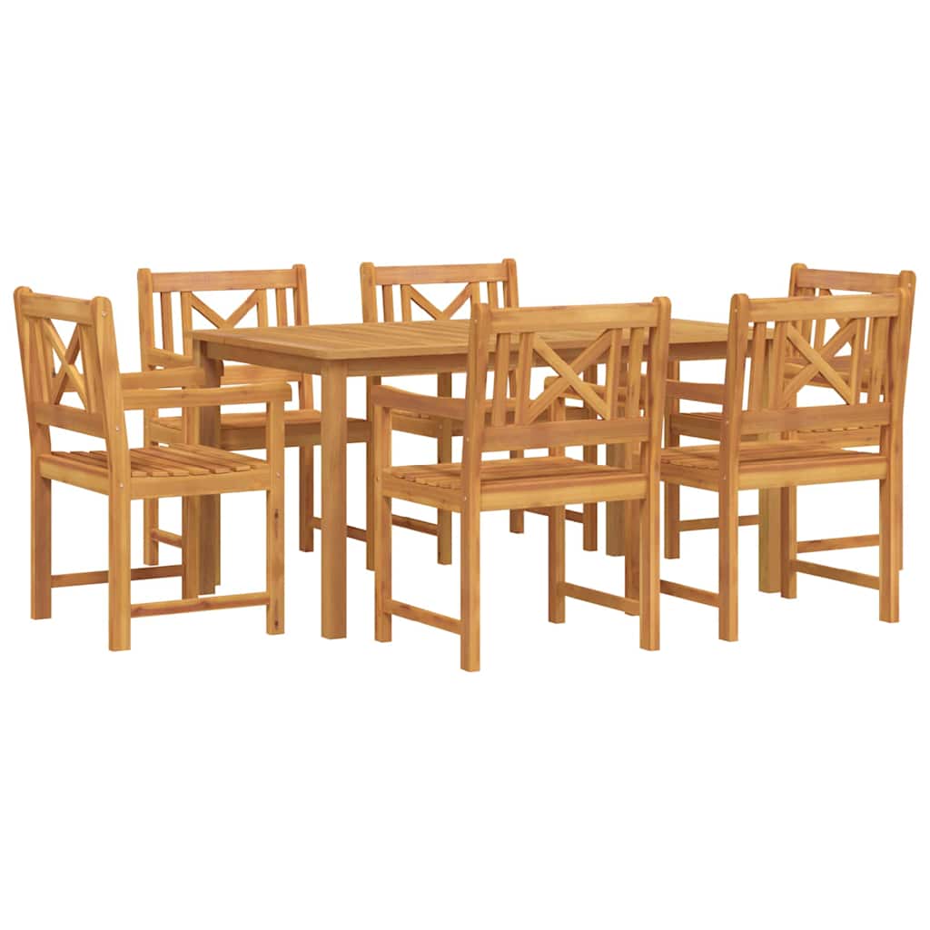 Tuin eettafelset 7 pcs Bruin Massief Acaciahout