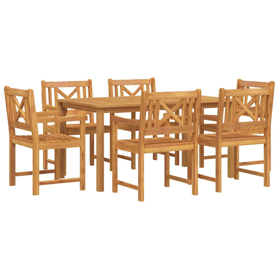 Tuin eettafelset 7 pcs Bruin Massief Acaciahout