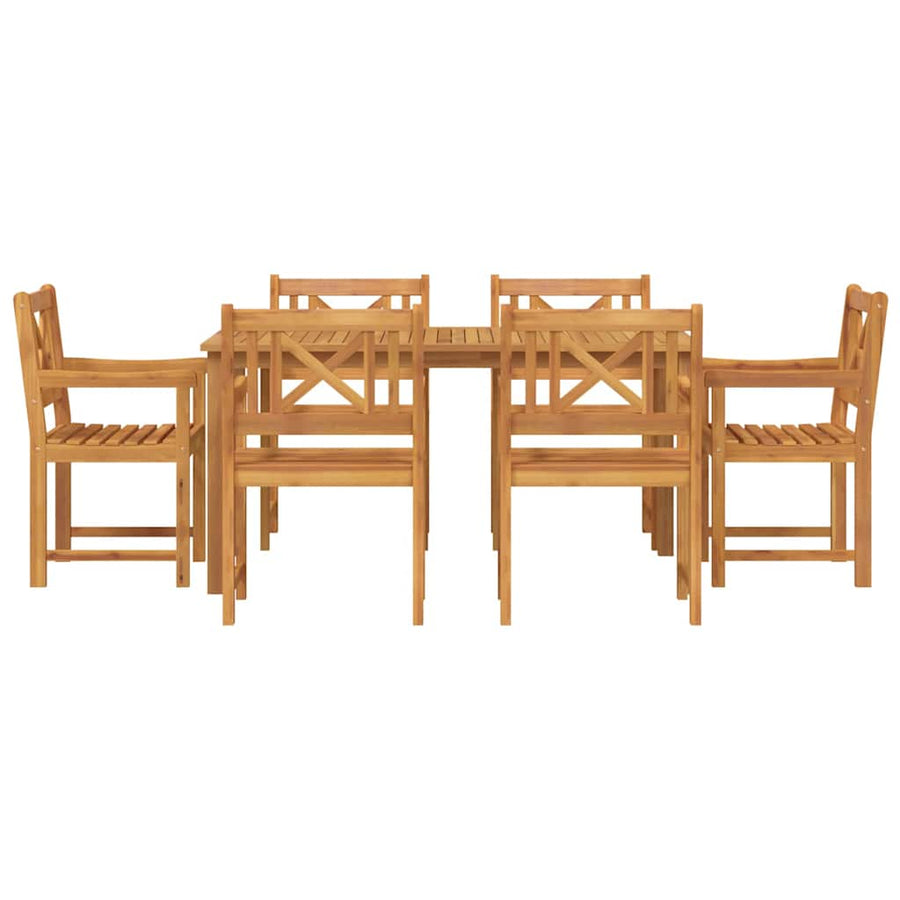 Tuin eettafelset 7 pcs Bruin Massief Acaciahout