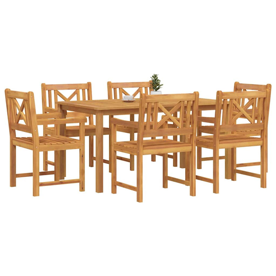 Tuin eettafelset 7 pcs Bruin Massief Acaciahout