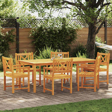 Tuin Eetset 7 pcs Bruin Massief acaciahout