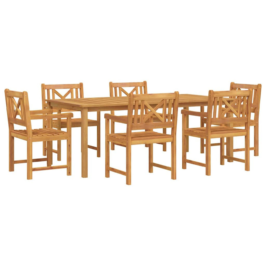 Tuin Eetset 7 pcs Bruin Massief acaciahout