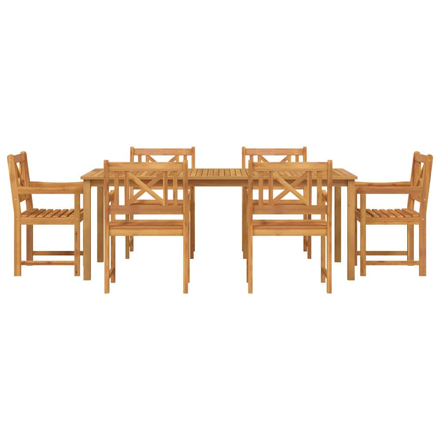 Tuin Eetset 7 pcs Bruin Massief acaciahout