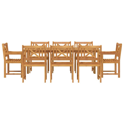 Tuin Eetset 9 pcs Bruin Massief acaciahout