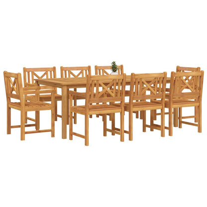 Tuin Eetset 9 pcs Bruin Massief acaciahout