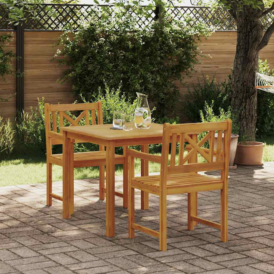 Tuin eettafelset 3 pcs Bruin Massief acaciahout