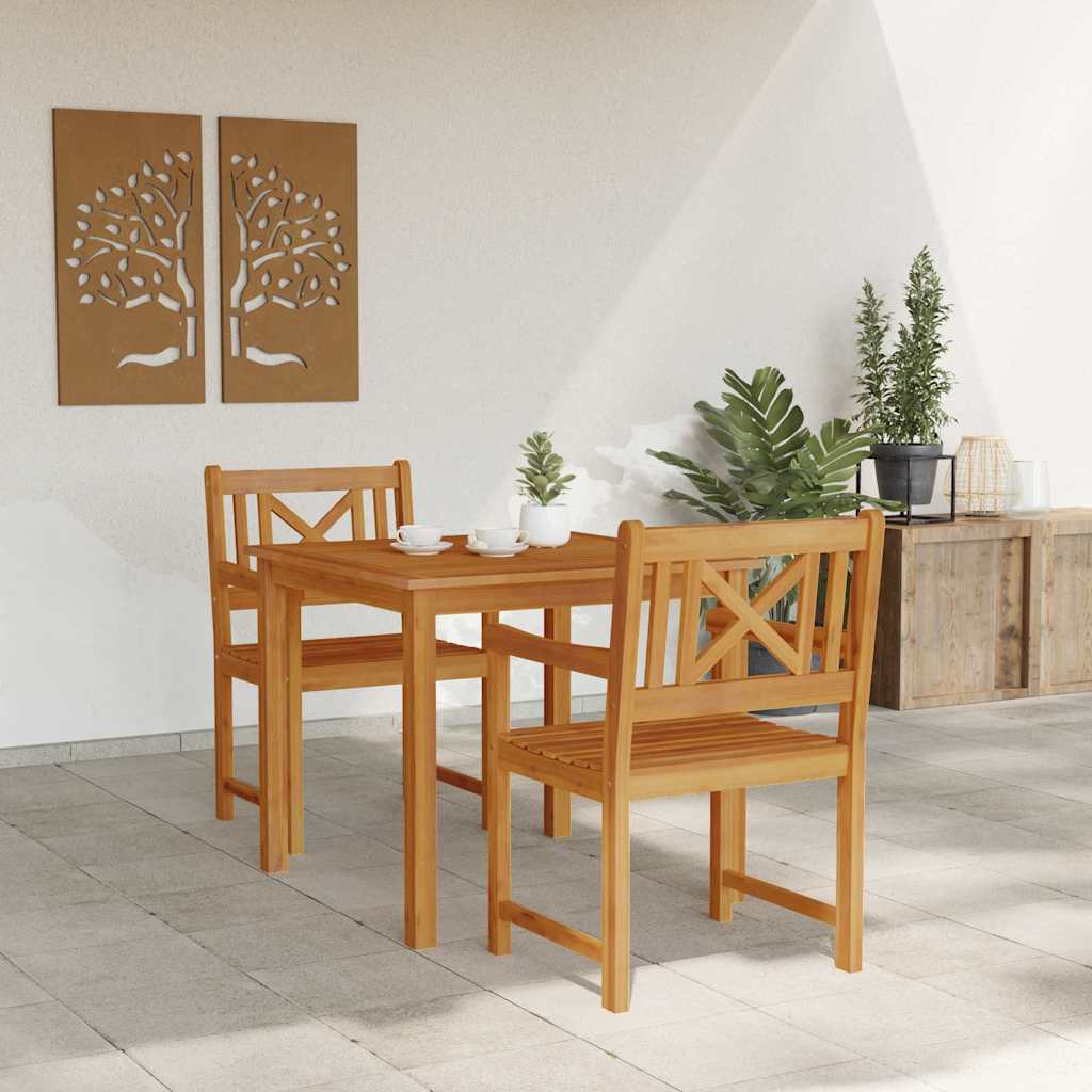 Tuin eettafelset 3 pcs Bruin Massief acaciahout