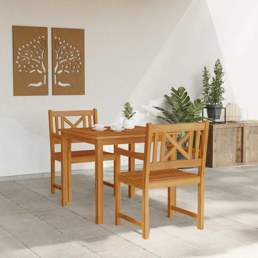 Tuin eettafelset 3 pcs Bruin Massief acaciahout
