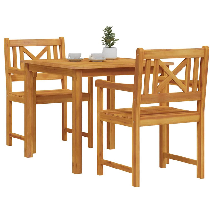 Tuin eettafelset 3 pcs Bruin Massief acaciahout