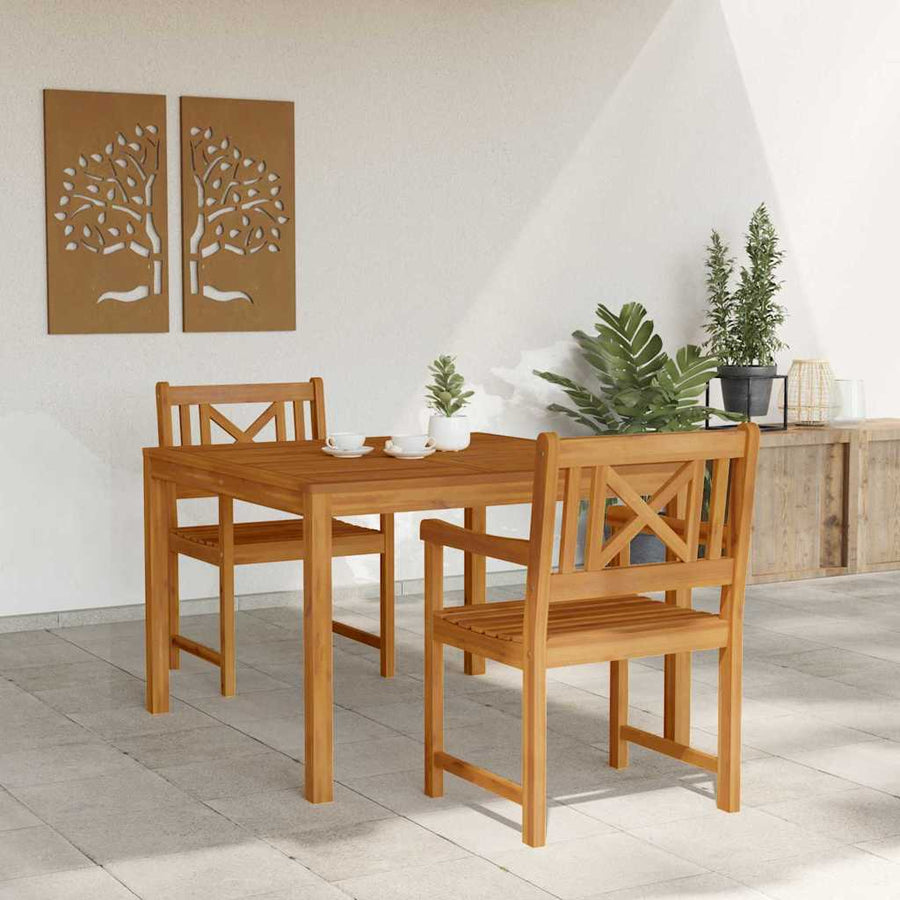 Tuin eettafelset 3 pcs Bruin Massief acaciahout