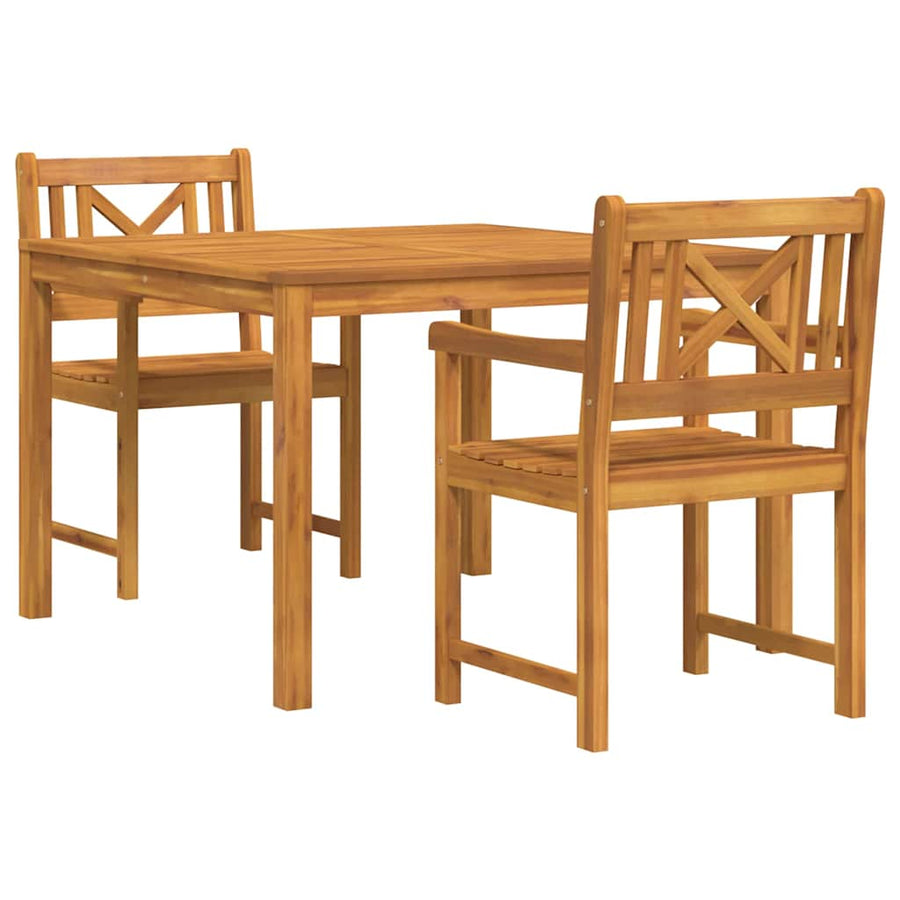 Tuin eettafelset 3 pcs Bruin Massief acaciahout