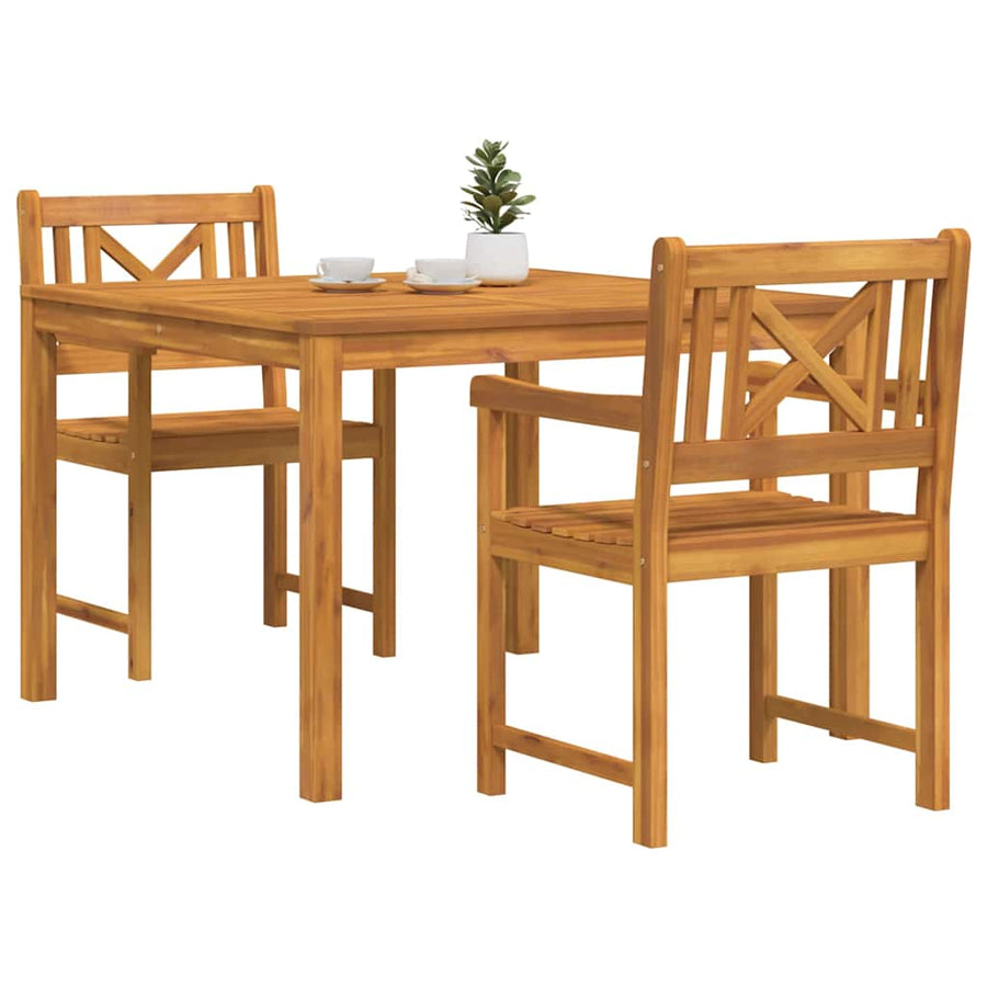 Tuin eettafelset 3 pcs Bruin Massief acaciahout