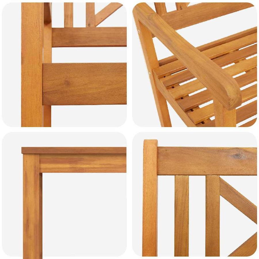 Tuin eettafelset 5 pcs Bruin Massief acaciahout