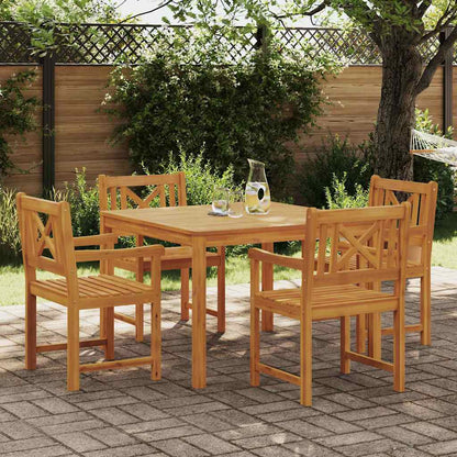 Tuin eettafelset 5 pcs Bruin Massief acaciahout