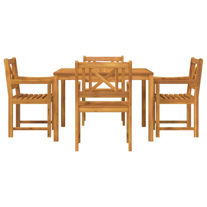 Tuin eettafelset 5 pcs Bruin Massief acaciahout