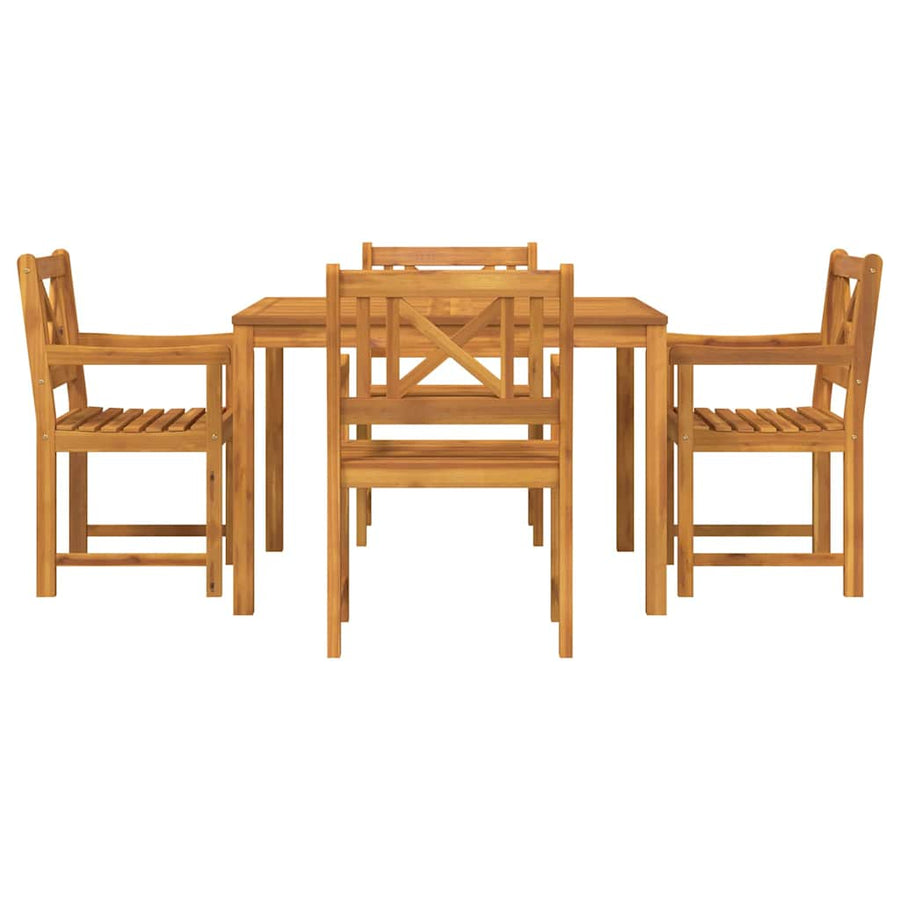 Tuin eettafelset 5 pcs Bruin Massief acaciahout
