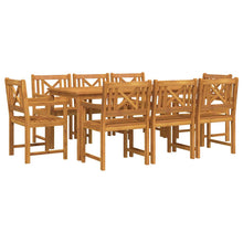 Tuin Eettafelset 9 Pcs Bruin Massief Acaciahout 8-persoons