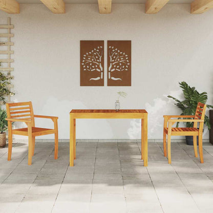 Tuin Eetset 3 pcs Bruin Massief acaciahout