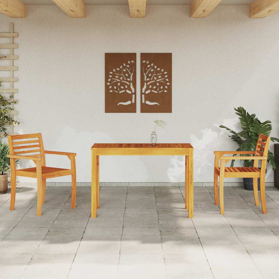 Tuin Eetset 3 pcs Bruin Massief acaciahout