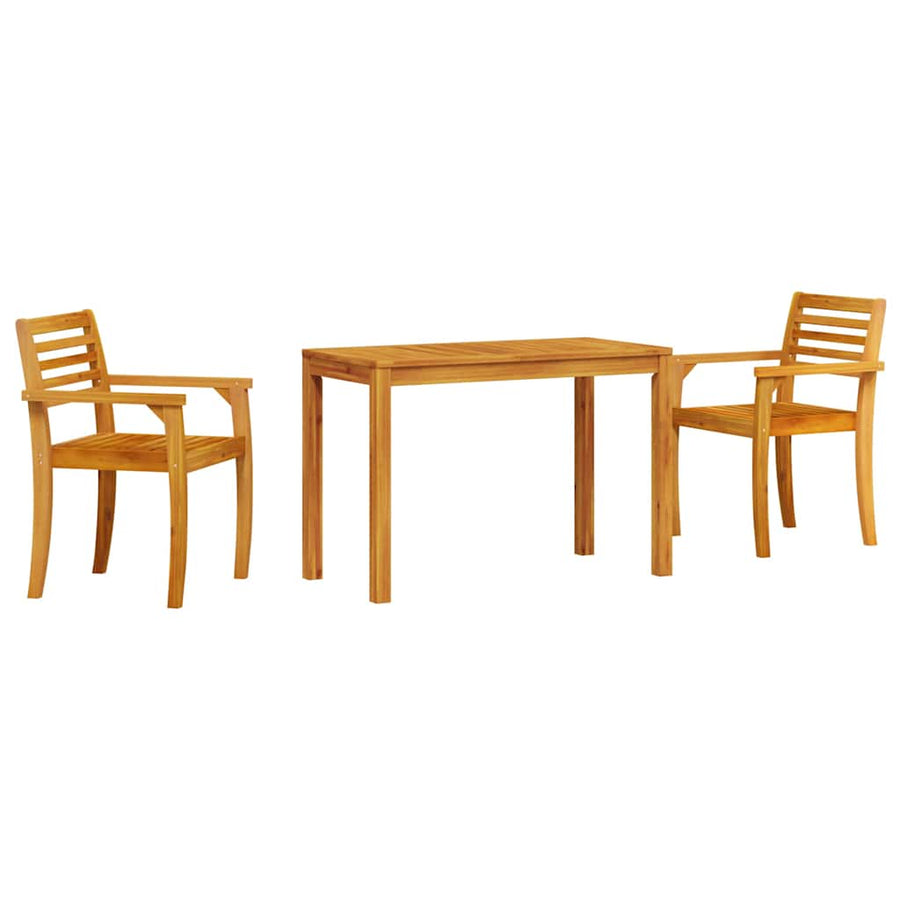 Tuin Eetset 3 pcs Bruin Massief acaciahout