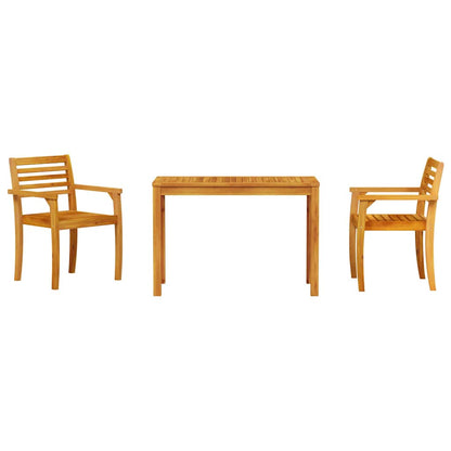 Tuin Eetset 3 pcs Bruin Massief acaciahout